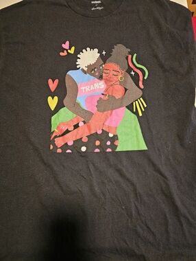 RSQ Graphic Tee with Colorful Trans Pride Illustration New XL